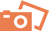 pictogramme appareil photo orange