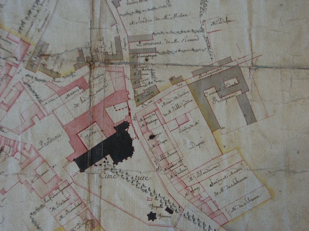 Depuis l'antiquité - Plan du couvent des Catherinettes Bordeaux fin XVIIIe siècle